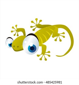 vector funny animal cute character illustration. Gecko