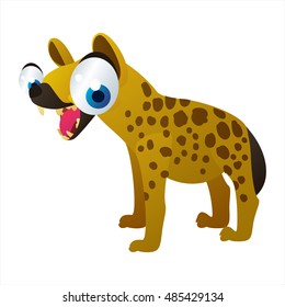 vector funny animal cute character illustration. Hyena