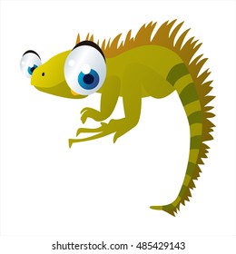 ilustración de carácter lindo animal vectorial divertido. Iguana