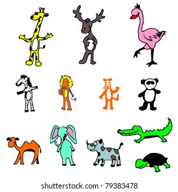 vector funny animal zoo