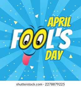 vector funny april fools day flat design template