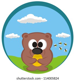 Vector Funny Bear