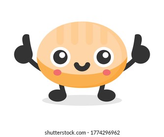 vector funny bread mascot characters