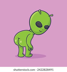 dibujo gráfico vectorial divertido diseño de arte alienígena, ilustración vectorial