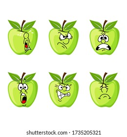 manzana de dibujos animados divertidos vectoriales aislada en fondo blanco. concepto de vector de manzana.