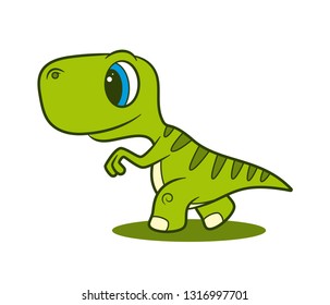 Vector funny cartoon baby Dinosaur. 