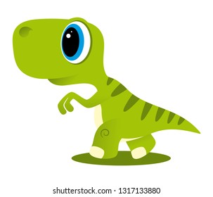 Vector funny cartoon baby Dinosaur. 