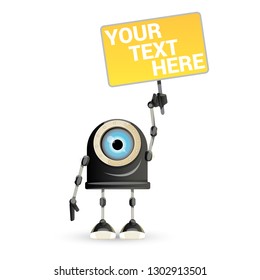 vector funny cartoon black friendly robot character isolated on white background. Kids 3d robot toy logo design template. chat bot icon
