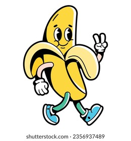 vector funny cartoon character banana illustration isolated