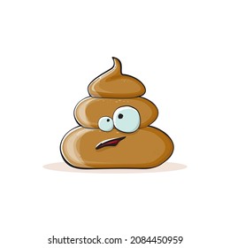 imagen de dibujos animados divertidos genial sonriente icono de poo aislado en fondo blanco. personaje de emoji funky poo. Un montón de pegatinas o etiquetas de poo