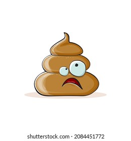 vector funny cartoon cool smiling poo icon isolated on white background. emoji funky poo character. A pile of poo sticker or label