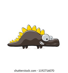vector funny cartoon cute black monster dinosaur isolated on white background. Vector funny black mascot dragon . Hand drawn Dino logo design template