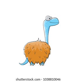 vector funny cartoon cute blue monster dinosaur isolated on white background. Vector funny blue mascot dragon . Hand drawn Dino logo design template