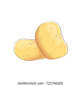 vector funny cartoon cute brown potatoes set isolated on white background. potato label design template
