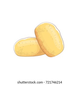 vector funny cartoon cute brown potatoes set isolated on white background. potato label design template