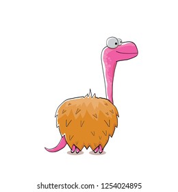 vector funny cartoon cute pink monster dinosaur isolated on white background. Vector funny pink mascot dragon . Hand drawn Dino logo design template
