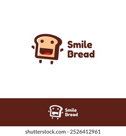 vector funny cartoon cute sliced bread character logo design modern concept