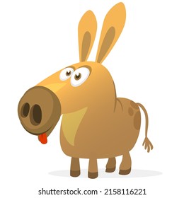 Vector funny cartoon donkey character illustration