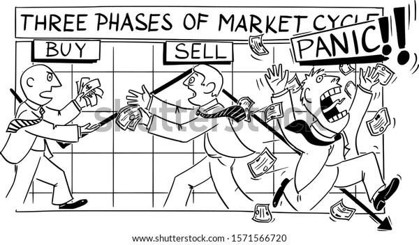 Vector Funny Cartoon Drawing Stock Market Stock Vector Royalty Free 1571566720
