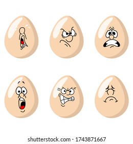 vector funny cartoon egg isolated on white background. egg vector concept.funky character