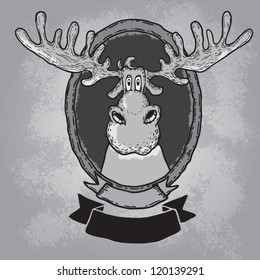 vector funny cartoon elk