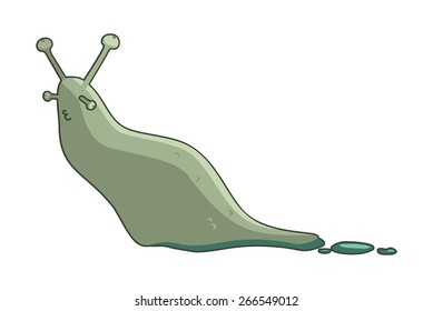 vector funny cartoon gray slug