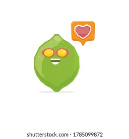 vector funny cartoon green lime character with sunglasses isolated on white background. funky smiling summer lime citrus fruit character 