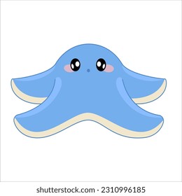 vector funny, cartoon, kawaii, little starfish, decor element
