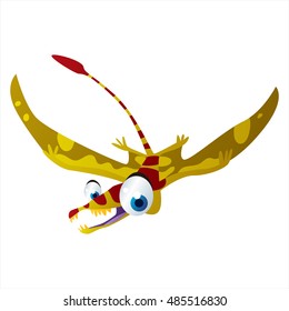 Vetor engraçado desenho animado imagem Pterossauro. Dinossauro voador ou pterodátilo