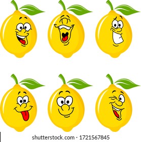 vector funny cartoon smiling lemonade isolated on white background. lemonade vector concept. vegetable funky character