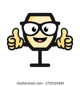 vector funny cartoon wine glass