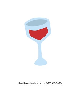 Vector funny cartoon wine glass 
