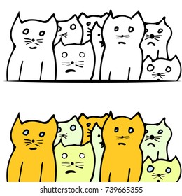 Vector of funny cats in hand-draw style eps10