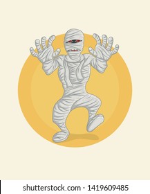 Vector Funny Character Illustration Print Poster Mummy Drawing