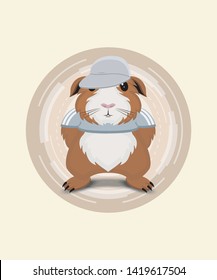 Vector Funny Character Illustration Print Poster Drawing Cavy