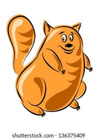 Vector funny color cat