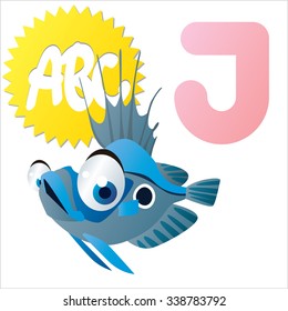 vector funny comic animal alphabet: J is for John Dory