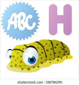 alfabeto de animales de cómic vectorial: H es para Holothuria