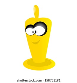vector Funny condom character isolated on white