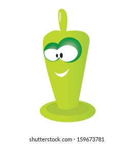 vector Funny condom character isolated on white