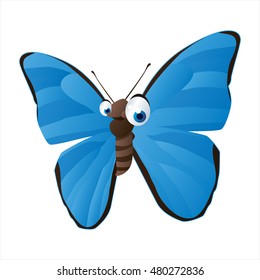 vector funny cute animal character illustration. suitable for logo, icon, book, card, invitation or sticker. Butterfly character