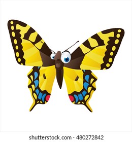 vector funny cute animal character illustration. suitable for logo, icon, book, card, invitation or sticker. Butterfly character
