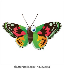 vector funny cute animal character illustration. suitable for logo, icon, book, card, invitation or sticker. Butterfly character
