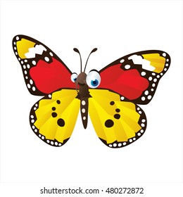 vector funny cute animal character illustration. suitable for logo, icon, book, card, invitation or sticker. Butterfly character