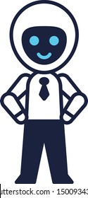 Vector funny and cute business robot mascot.
100% vector illustration file.
Great mascot for your business.