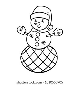 Similar Images Stock Photos Vectors Of Vector Funny Cute Christmas Snowman With Abstract Patterns In Winter Hat Coloring Page For Kids And Adults 1810553899 Shutterstock