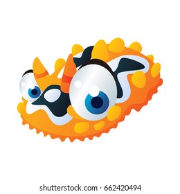vector funny cute cool cartoon sea life animals illustration. Nudibranch shellfish