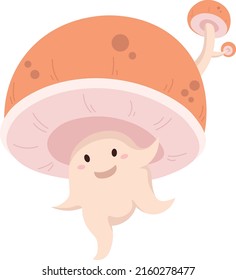 vector funny cute mushroom monster