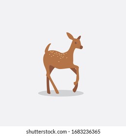 Vector of funny Deers. Sika Deers, Reindeers, Stags. Isolated in white background. Children book.
