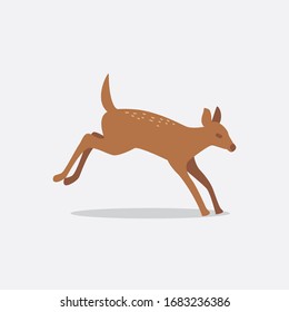 Vector of funny Deers. Sika Deers, Reindeers, Stags. Isolated in white background. Children book.